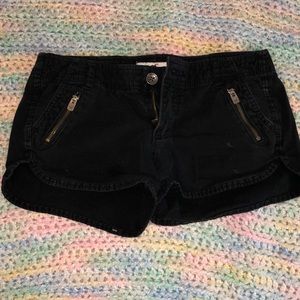 Hollister Black Shorts with Zipper Pockets